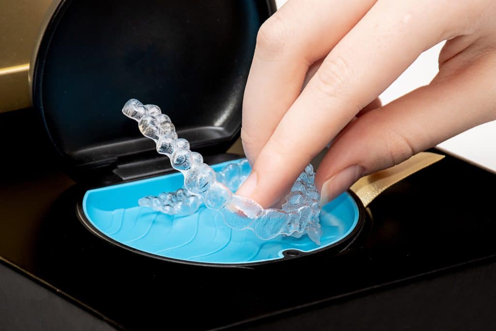 Invisalign bracket in a box